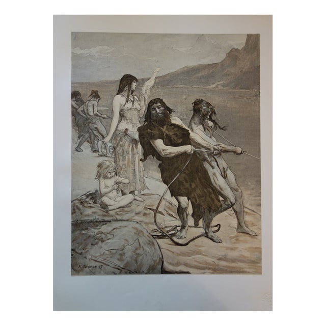 Fernand Cormon, Lakeside City, Original Lithograph, 1897 For Sale