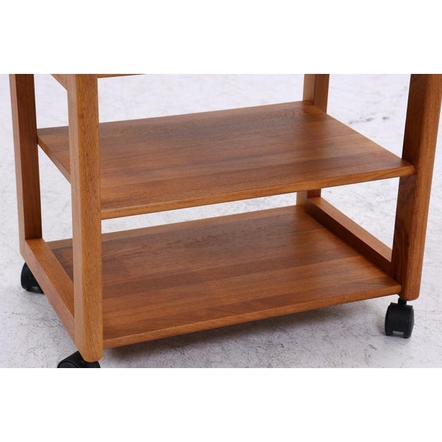 Vintage Serving Trolley in Teak For Sale - Image 9 of 12