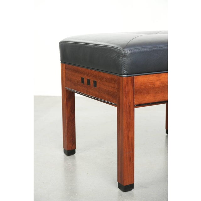 Black Ottoman in Black Cowhide Leather from Schuitema For Sale - Image 8 of 9