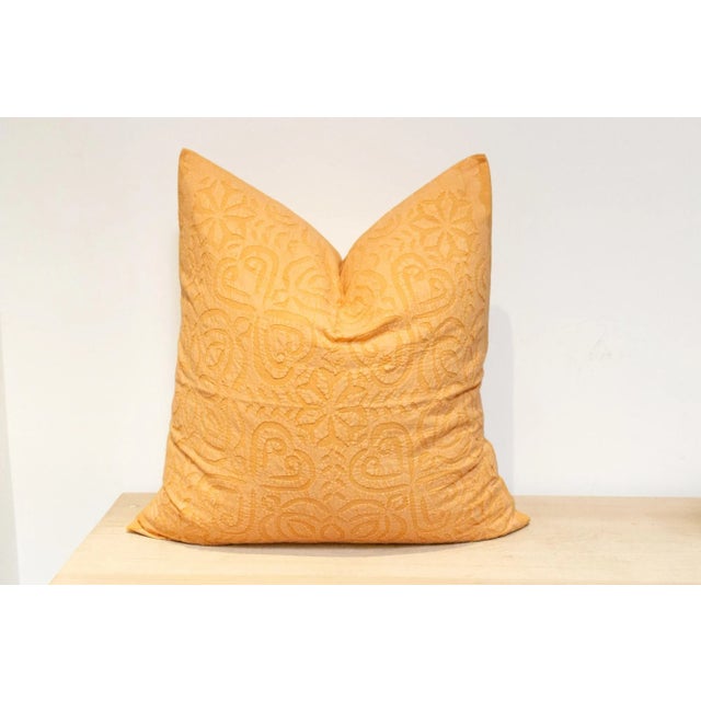 Indian Durian Yellow Handmade Pillow Cover For Sale - Image 3 of 6