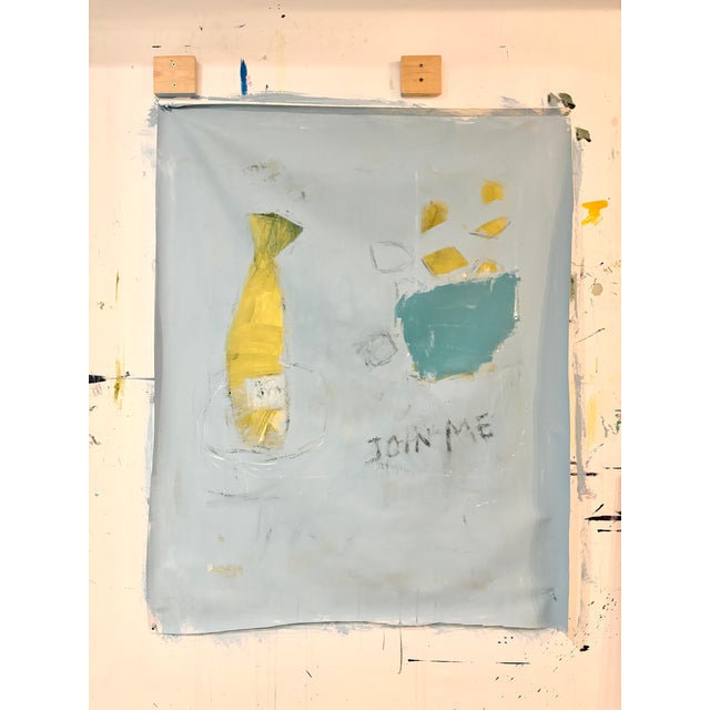 Abstract Sarah Trundle, Contemporary Abstract Still Life Painting, "Join Me" For Sale - Image 3 of 5