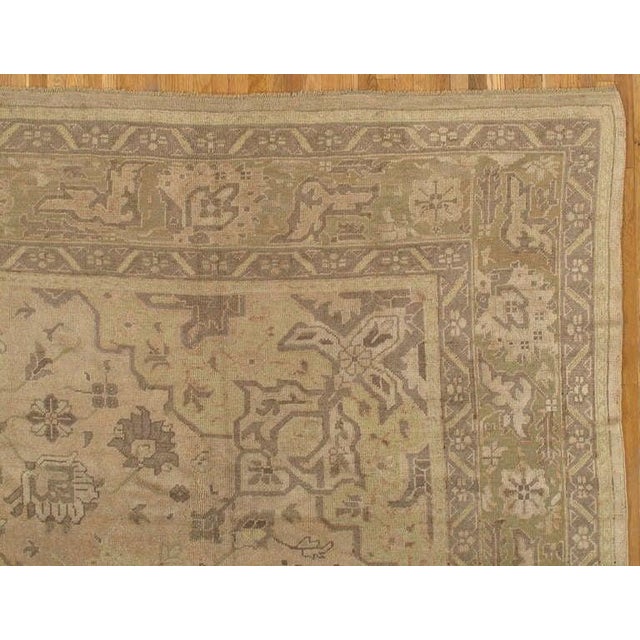 Brown Antique Oushak Carpet, Handmade Oriental Rug, Soft, Taupe, Brown, Beige For Sale - Image 8 of 15