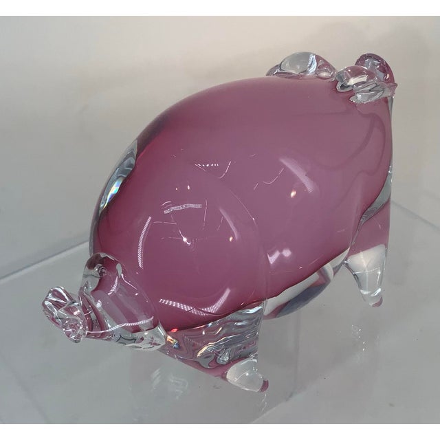 Late 20th Century Hand Blown Glass Pig Figurine, Artist Signet. For Sale - Image 5 of 8