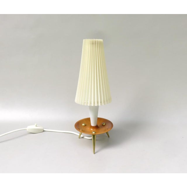 Table Lights in Teak, Brass & Pleated Screens, 1960s, Set of 2 For Sale - Image 4 of 18