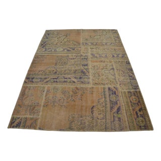 Handknotted Wool Oushak Rug, 1960s For Sale