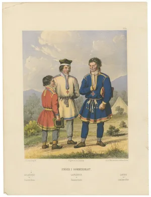After Eckersberg, Norwegian Sámi Attire Summer Dress, Laplanders in Finnmark, 1860, Print
