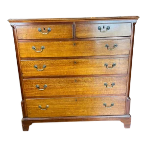 Late 19th Century English Tall Bachelor Chest on Stand