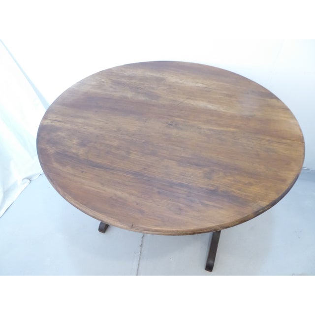 This wine tasting table folds up and measures 29.5"H x 30"Diameter when open.