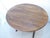 This wine tasting table folds up and measures 29.5"H x 30"Diameter when open.