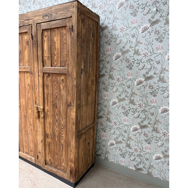 Large Antique Wood Workshop Cabinet, 1950s For Sale - Image 10 of 13