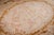 Beige 9x12 Vintage Aubusson Flat Weave Wool Rug, Beige Rose Medallion For Sale - Image 8 of 13