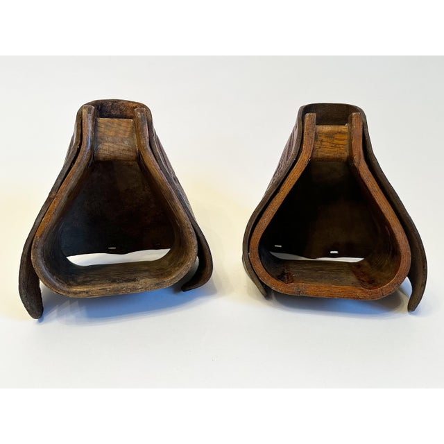 Antique Saddle Stirrups Tapaderos Western Horse Decor - a Pair | Chairish