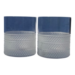 Vintage Tiffany & Co Diamond Point Rocks Glasses - a Pair For Sale