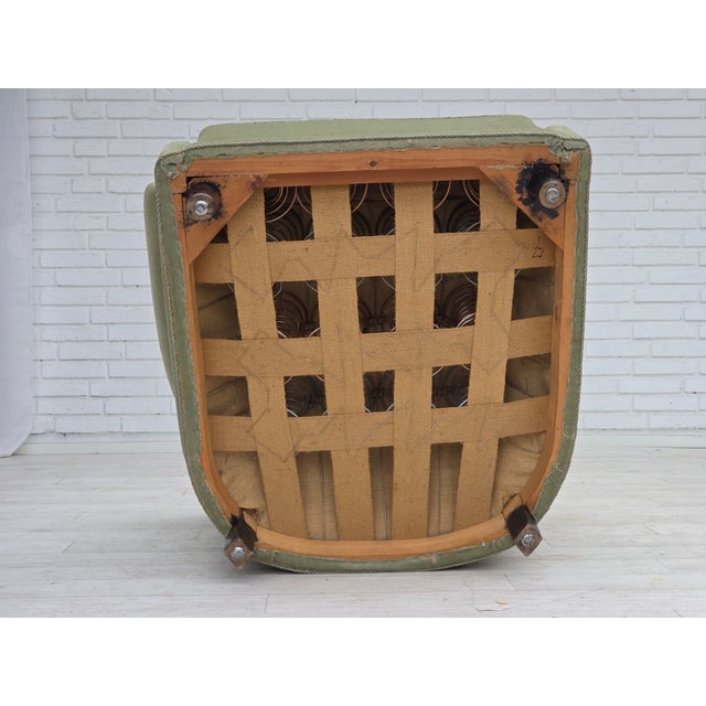 1960s Danish Relax Armchair in Light Green Furniture Velour, 1970s For Sale - Image 5 of 18