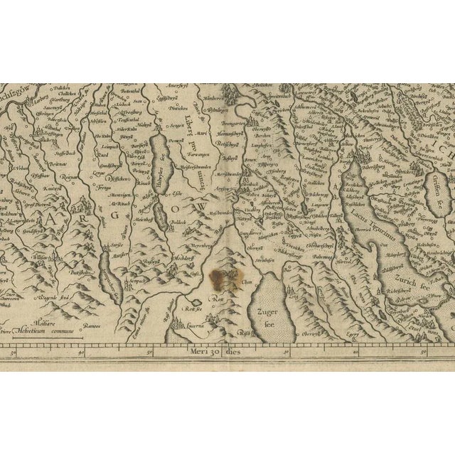Map of Zurich and Basel Region by Mercator, 1600 For Sale - Image 5 of 11
