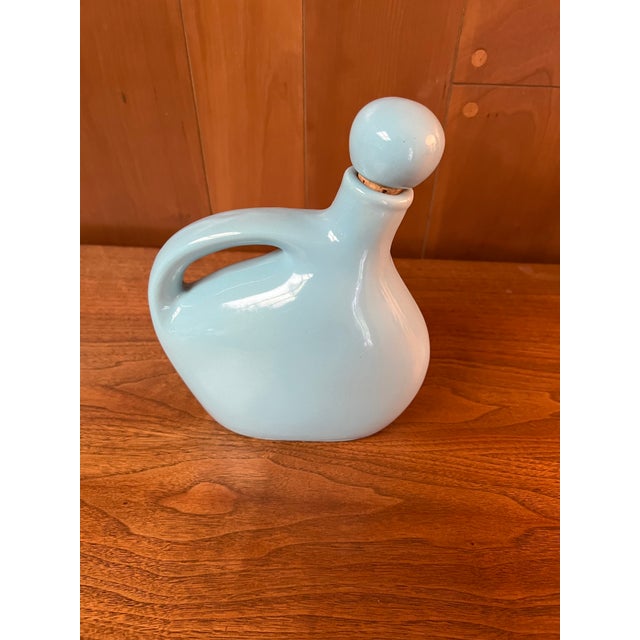 Vintage Light Aqua Glazed Stoneware Wine Jug For Sale In Saint Louis - Image 6 of 7