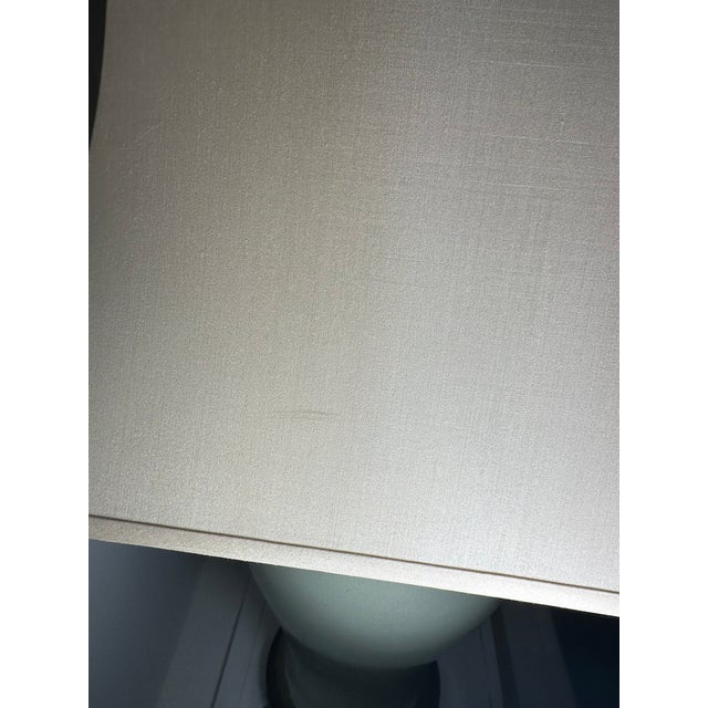 Pair Chinoiserie Porcelain Celadon Green Ceramic Temple Jar Table Lamps. For Sale - Image 14 of 14