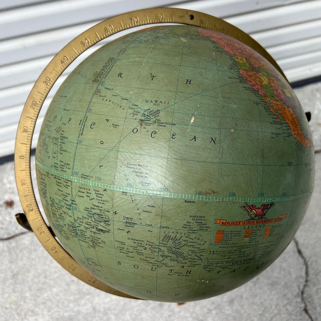 Replogle 1950s Mid-Century Modern Standing Globe For Sale - Image 16 of 17