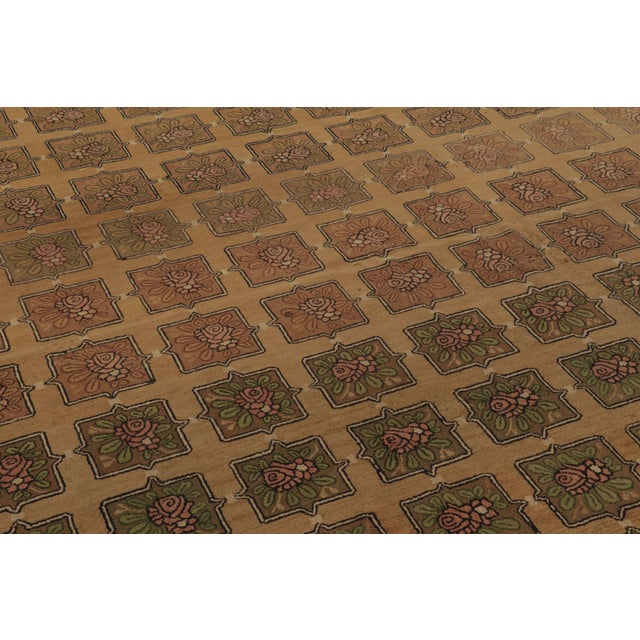 Antique Hooked Wool Rug in Warm Gold by Rug & Kilim, 1920-1929 For Sale In New York - Image 6 of 10