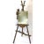 Antique Venetian trompe l´oeil easel with mirror with adjustable back leg and carved floral accents. Removable beveled...