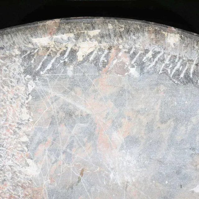 French Louis XV Walnut Marble Top Bowfront Console Table For Sale - Image 11 of 12