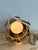 1970s Mid-Century Modern Swag Lamp Light With Smoked Lucite & Wood Panels For Sale In Phoenix - Image 6 of 12
