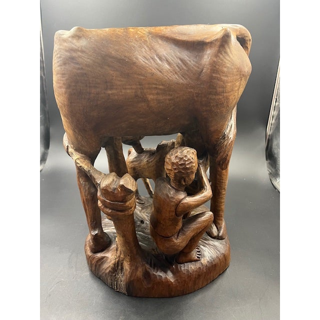 Wood Late 20th Century Hand-Carved Wooden Sculpture by Elius Pierre-Charles For Sale - Image 7 of 12
