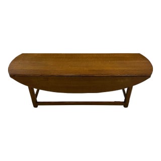 Mid Century Vintage 1940s Drop-Leaf Farmhouse Bench, Hallway, Window Seat, Coffee Table For Sale