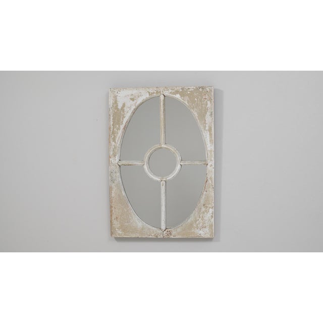 Early 20th Century 1900s French Wood White Wall Patinated Mirror For Sale - Image 5 of 18