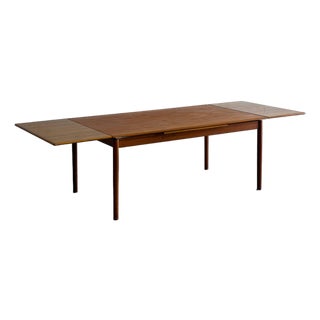 Am Teak Extendable Dining Table With Two Pull-Out Leaves Danish Mid-Century Modern 1960s For Sale