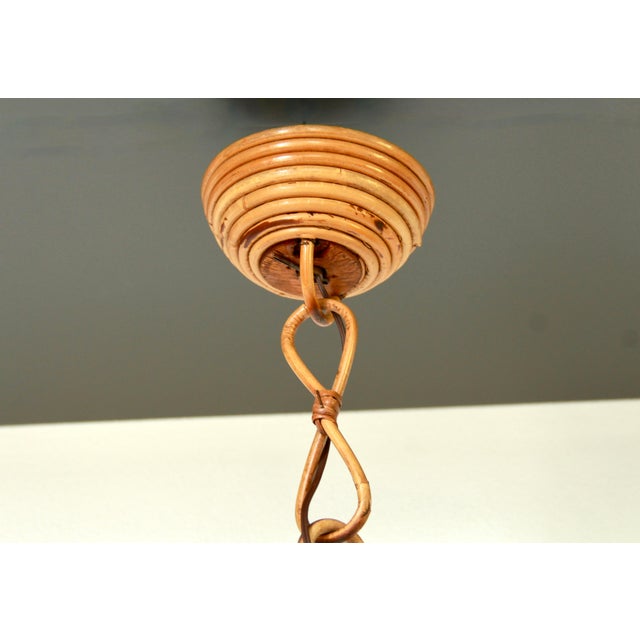 Mid-Century Modern Mid-Century Reed Ceiling Lamp, Italy, 1970s For Sale - Image 3 of 9