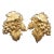 Vintage Signed Napier Book Piece "Danish" Goldtone Grape Leaves Clip Earrings - 2 Pieces For Sale