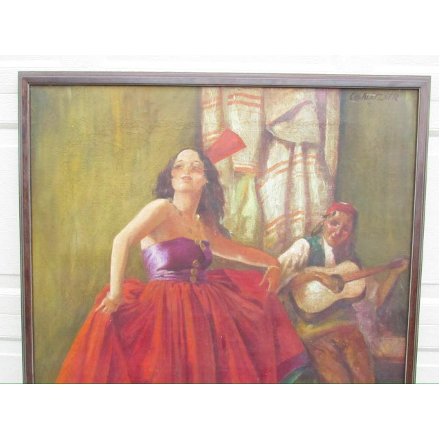 Impressionist Painting of a Flamenco or Gypsy Dancer by c.h. Kletzker For Sale - Image 3 of 18