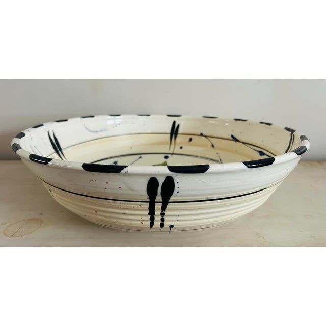 2010s Large Tomato Pasta Bowl Earthenware Studio Pottery by Donna Toohey For Sale - Image 5 of 9