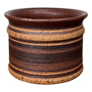 Mid-Century Modern Danish Studio Pottery Planter by Tue Poulsen Keramik for Luwasa, 1960s For Sale