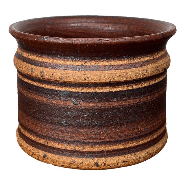Mid-Century Modern Danish Studio Pottery Planter by Tue Poulsen Keramik for Luwasa, 1960s For Sale
