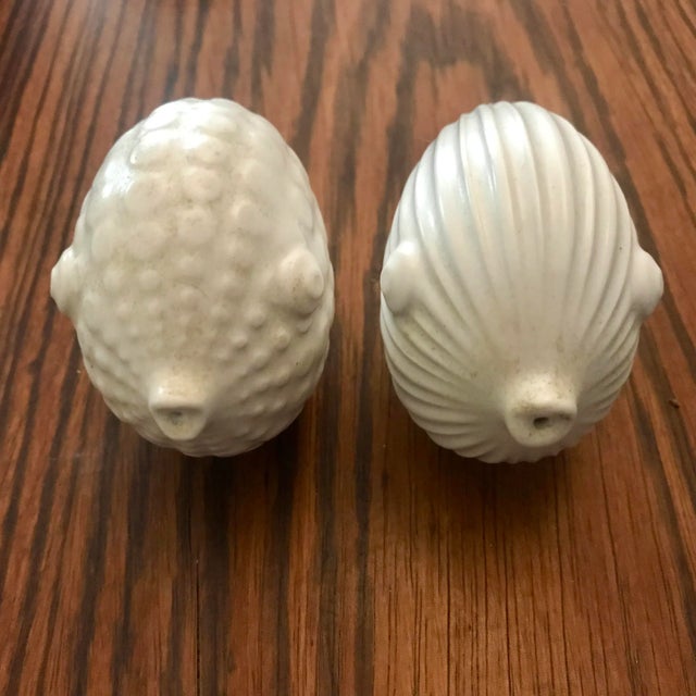 Jonathan Adler White Ceramic Fish Salt and Pepper Shakers a Pair