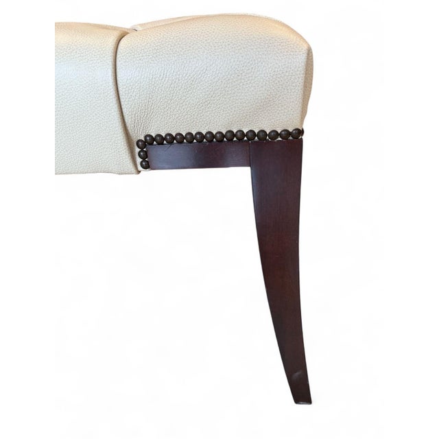 Animal Skin Baker Tufted Leather Bench For Sale - Image 7 of 12