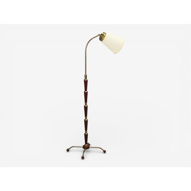 Josef Frank, Model 1842 Floor Lamp, Mahogany, Brass, Sweden, 1950s For Sale - Image 4 of 13