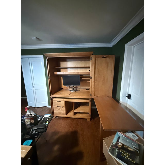 2000 - 2009 Ethan Allen Office Armoire For Sale - Image 5 of 9
