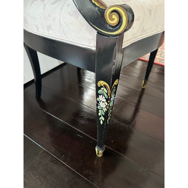 Vintage Hepplewhite Oval Plume Arm Chair For Sale - Image 10 of 12