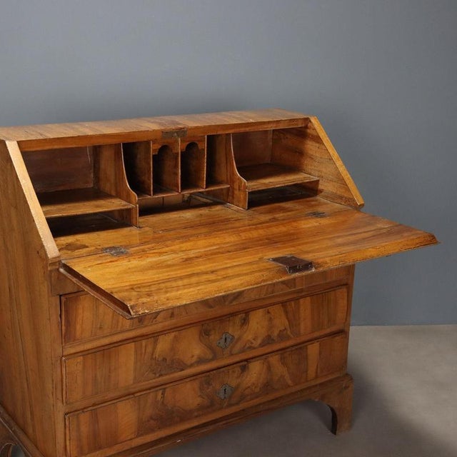 Walnut and Walnut Burl Drop-Leaf Cabinet For Sale - Image 3 of 13