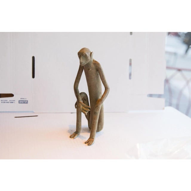 Vintage African Sitting Monkey With Banana Sculpture For Sale In New York - Image 6 of 8