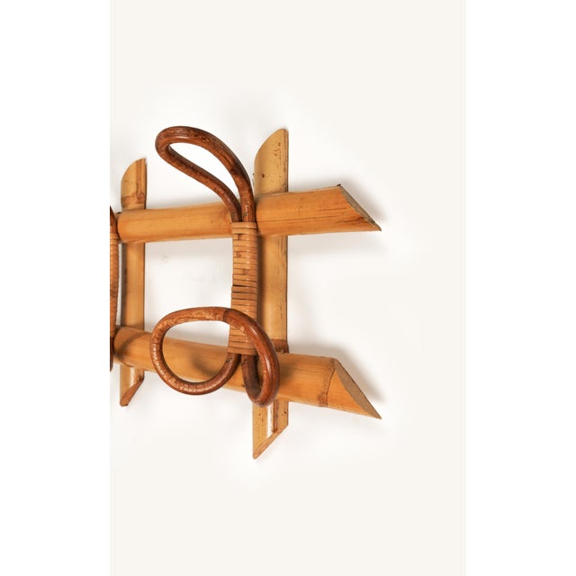 Mid-Century Rattan and Bamboo Coat Rack Stand, 1960s For Sale - Image 13 of 15