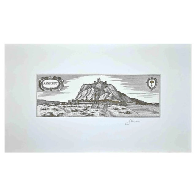 Bettino Craxi, Radicofani, Original Etching, 1980s For Sale