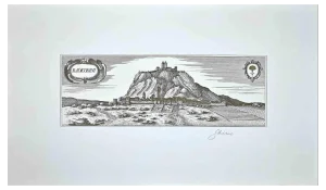 Bettino Craxi, Radicofani, Original Etching, 1980s