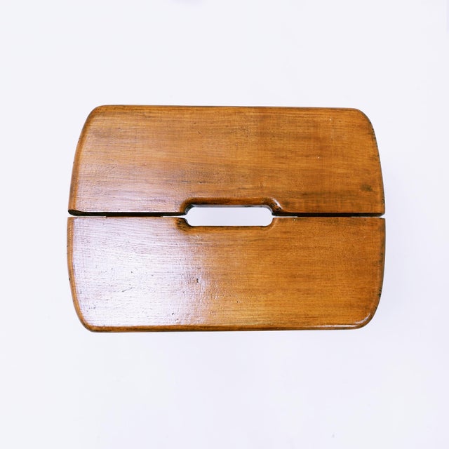 Rustic Rustic Pine Stool with Four Legs, 1960s For Sale - Image 3 of 12