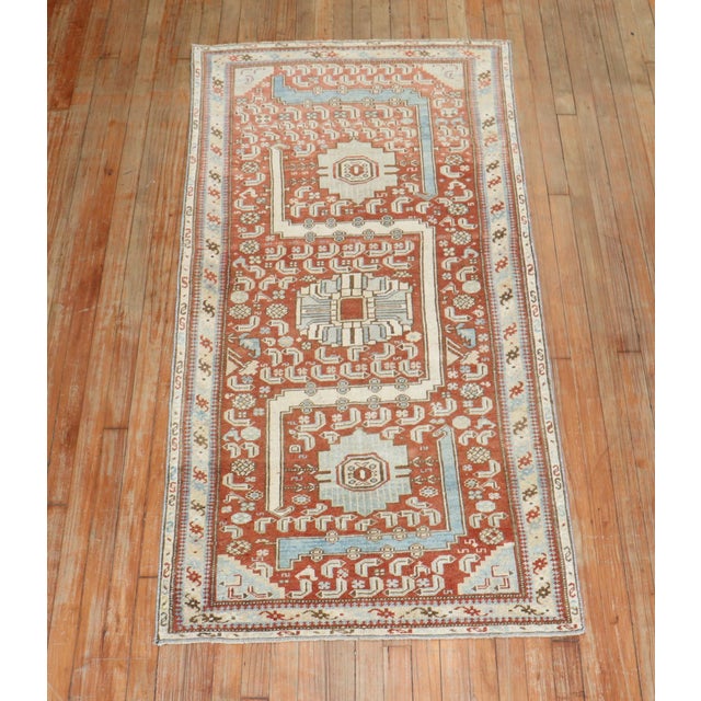 Early 20th Century Antique Persian Malayer Scatter Rug - 3' x 6'1" For Sale - Image 5 of 7