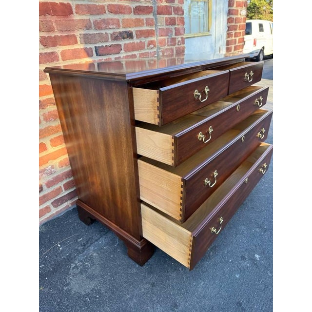 Late 20th Century Henkel Harris George III Mahogany Chest of Drawers For Sale - Image 15 of 17