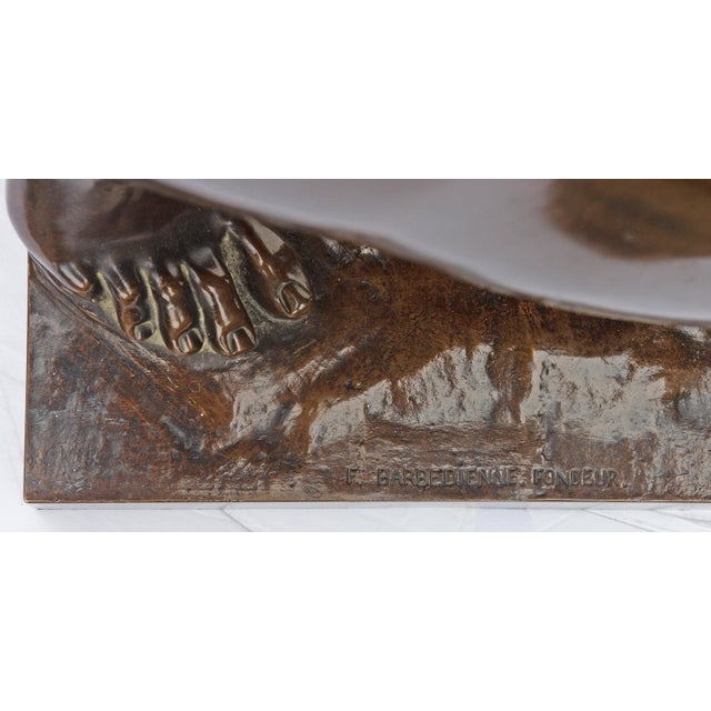 Metal Crouching Venus Large Grand Tour Bronze Patinated Sculpture F. Barbedienne For Sale - Image 7 of 8